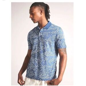 Ted Baker Men’s SM Pacita Floral JacquardPolo Golf Blue Cotton T-Shirt